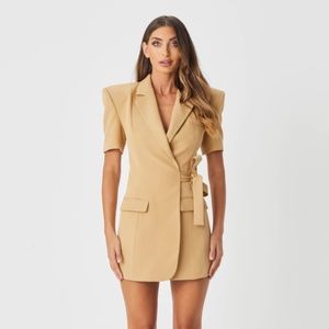 BIANCA & BRIDGETT RORI CAMEL MINI BLAZER DRESS